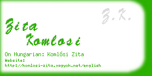 zita komlosi business card